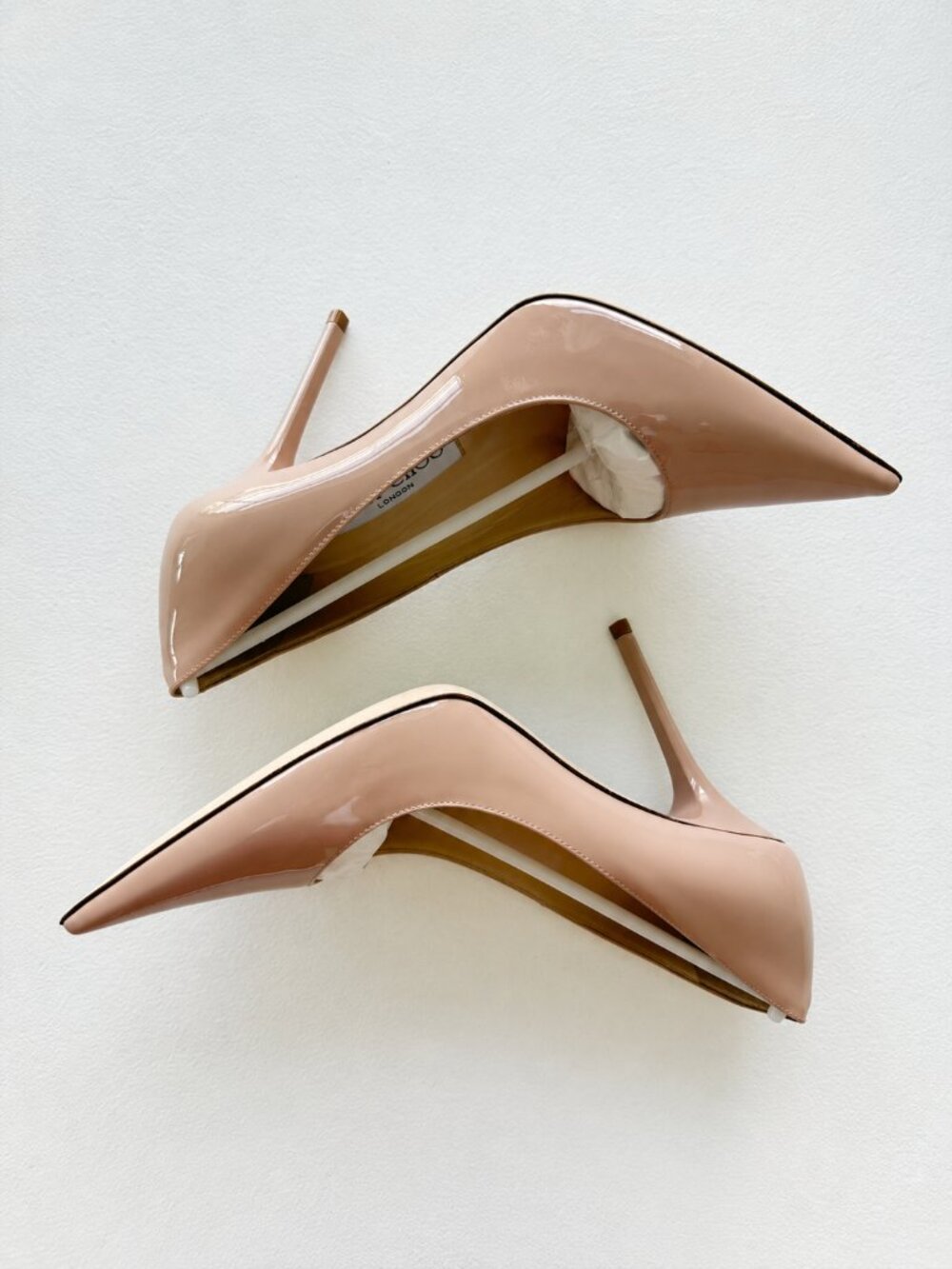 NIB Jimmy Choo Women's Abel Patent Leather Pointy Toe Pumps Powder Pink Size 36 - Picture 9 of 10
